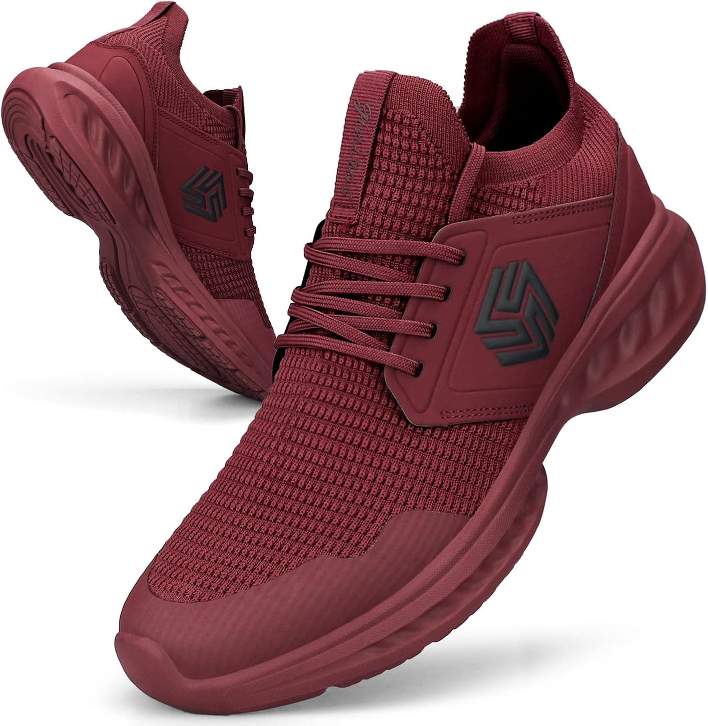 Giniros Mens Trainers Running Walking Shoes Lightweight Sport Athletic Gym Fitness Fashion Training Sneakers Casual Comfortable Breathable Flat Mesh Tennis Shoes Outdoor Jogging