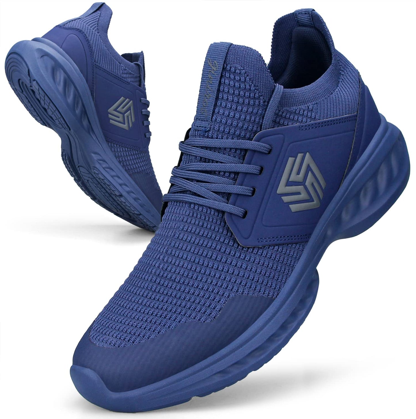 Giniros Mens Trainers Running Walking Shoes Lightweight Sport Athletic Gym Fitness Fashion Training Sneakers Casual Comfortable Breathable Flat Mesh Tennis Shoes Outdoor Jogging