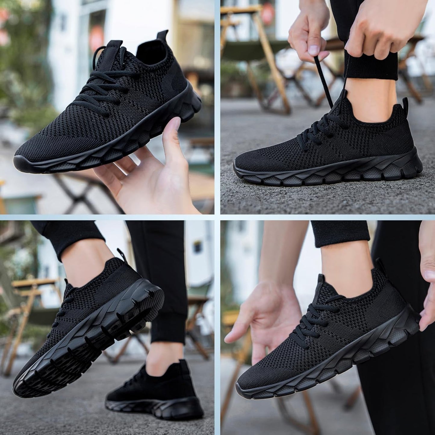Oltyutc Mens Trainers Running Walking Mesh Slip On Shoes Lightweight Comfortable Badminton Gym Tennis Sneakers Athletic