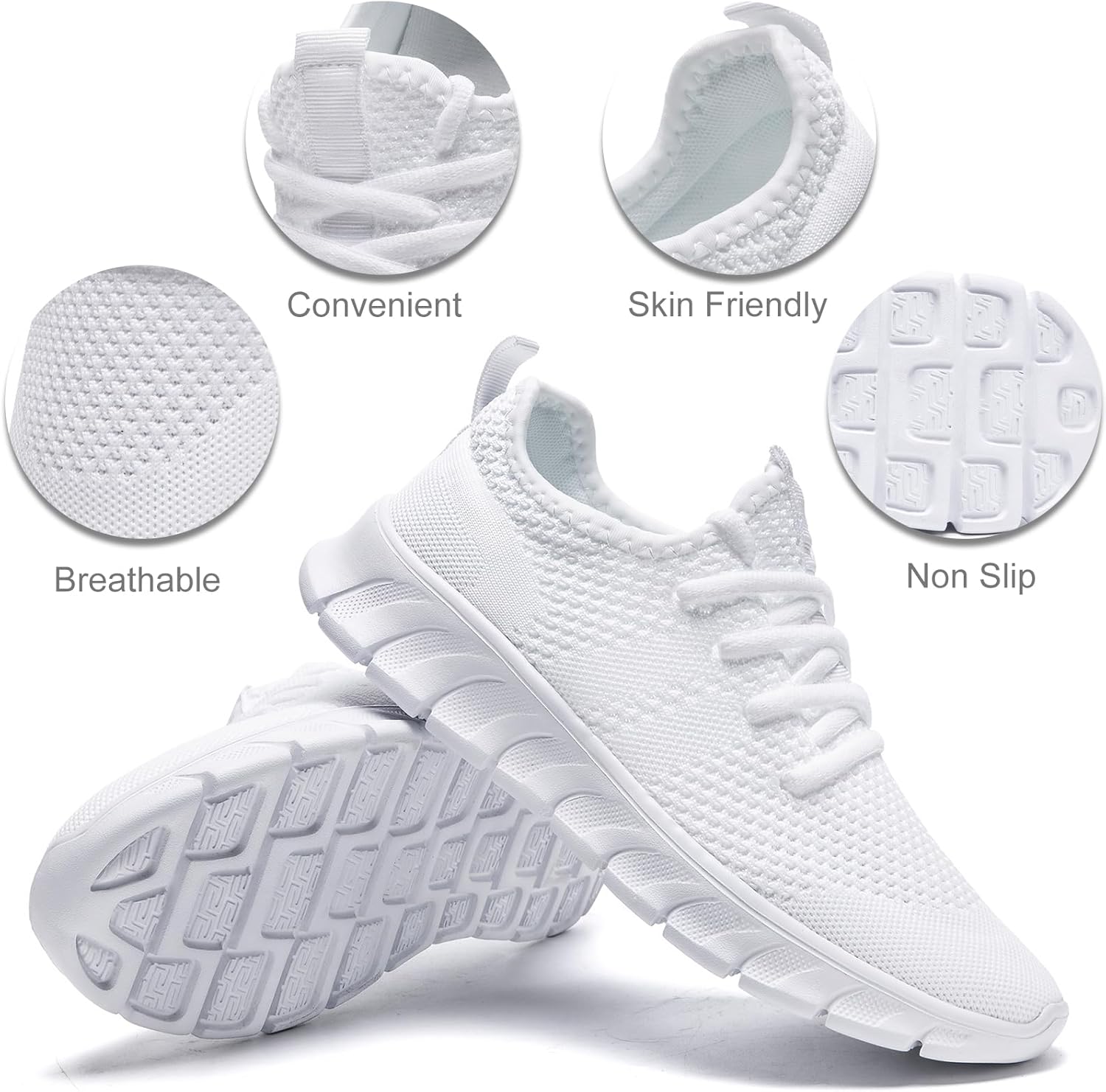 Mens Trainers Running Shoes Slip on Sneakers Tennis Gym Training Casual Workout Shoe