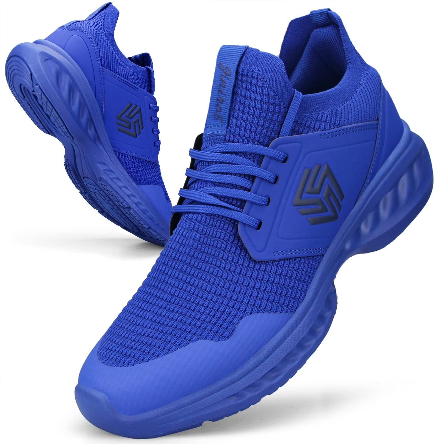 Giniros Mens Trainers Running Walking Shoes Lightweight Sport Athletic Gym Fitness Fashion Training Sneakers Casual Comfortable Breathable Flat Mesh Tennis Shoes Outdoor Jogging
